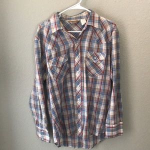 Vintage Sears Western Wear snap button shirt L